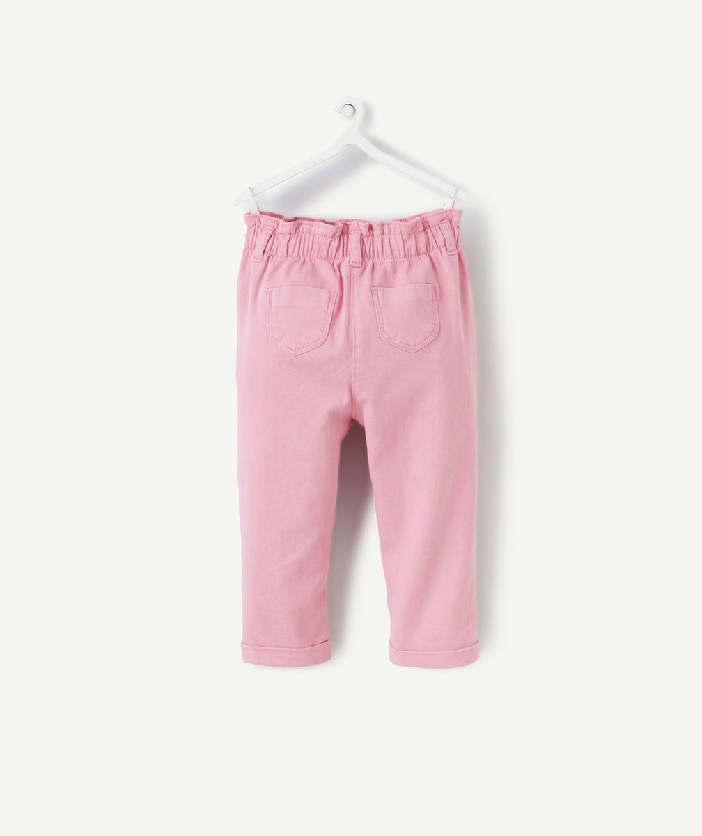 PANTALON RELAX BÉBÉ FILLE EN FIBRES RECYCLÉES ROSE
