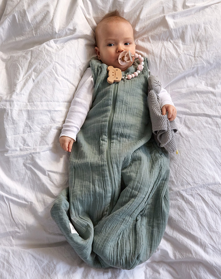 Mull-Schlafsack BABY in grün
