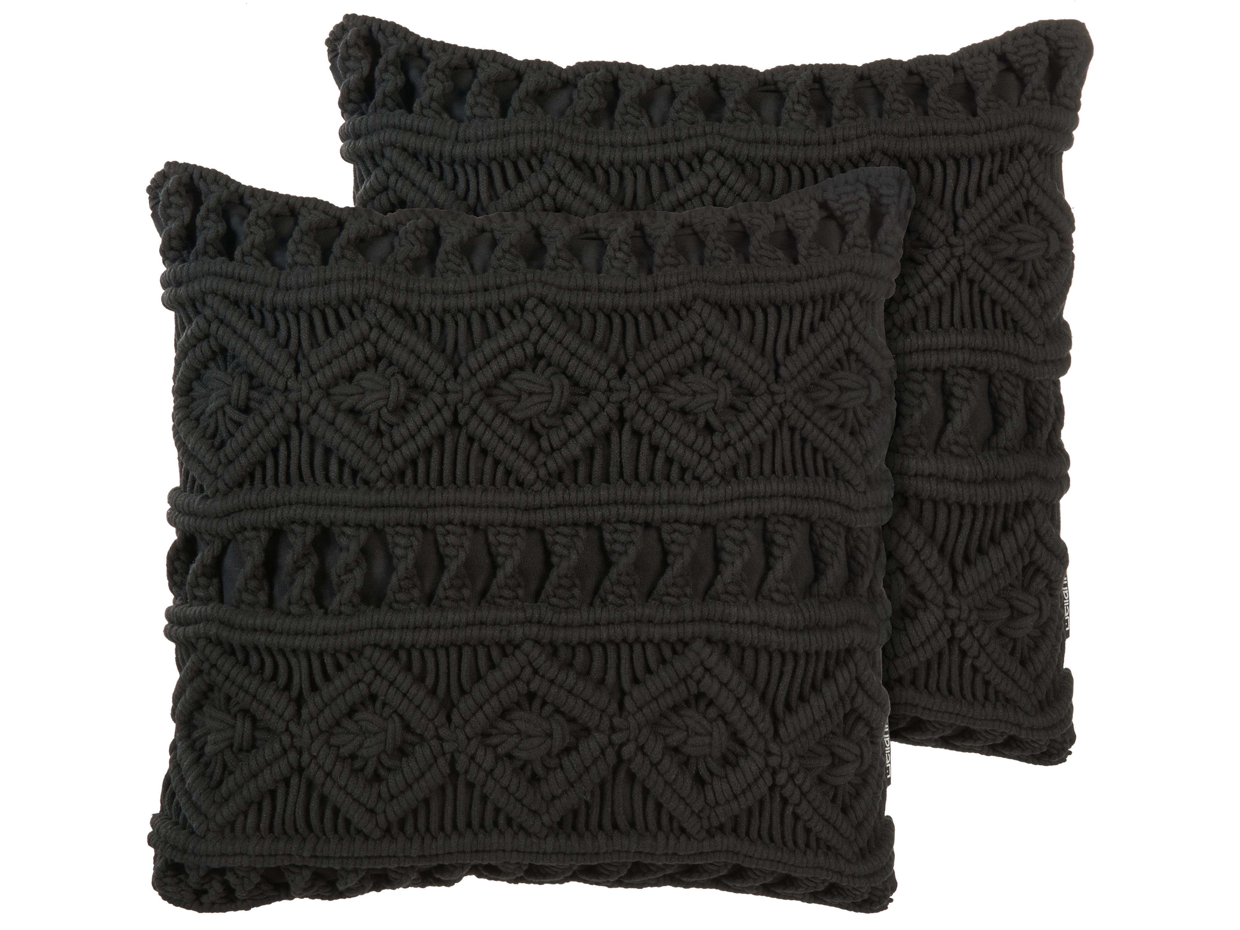 Set van 2 sierkussens MUDANYA Katoen 45 x 45 cm Zwart geometrisch patroon