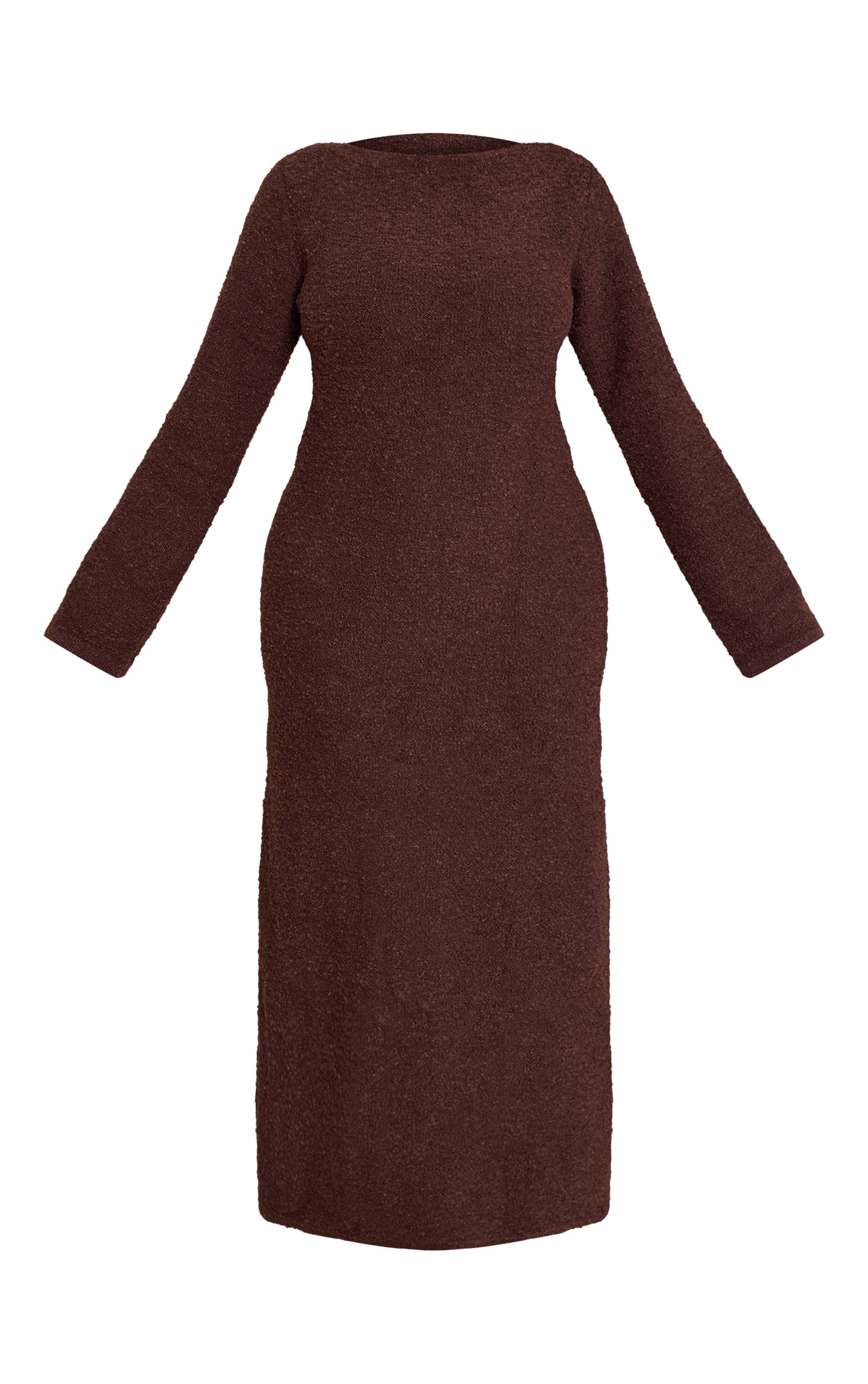 Chocolat Robe Maxi En Maille Tricotée À Pompons Grande Taille