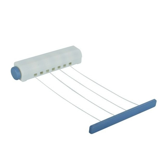 (360x30cm) Ausziehbare Wand Wäsche Leine Erweiterbarer Wäscheständer mit 4 Schnüren (130037) - Weiss