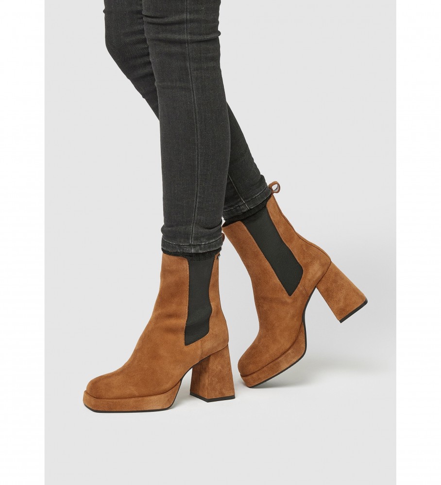 Botas de cano curto Pepe Jeans Abba Chelsea em couro marrom