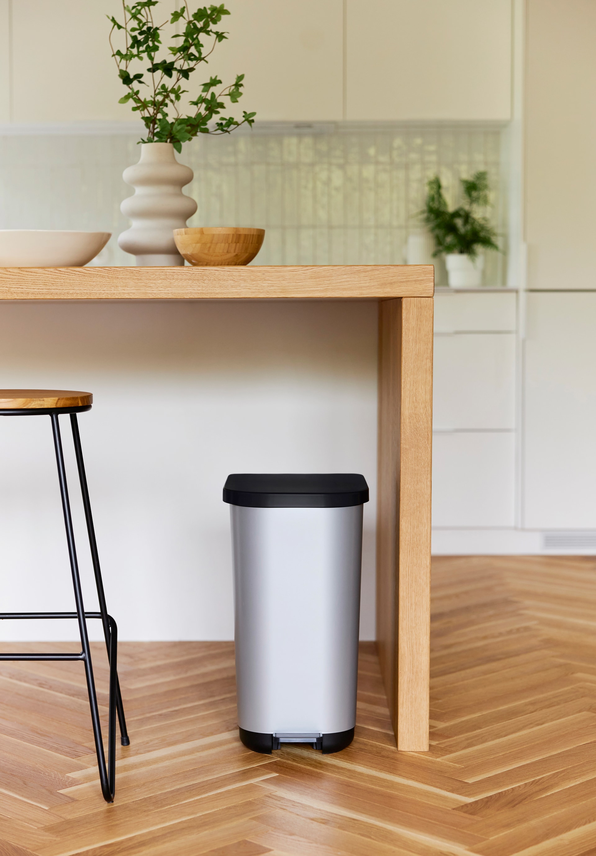 rotho Treteimer RIBO 35 Liter IML Silber