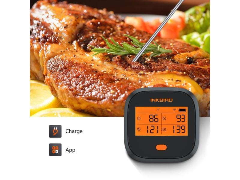 Inkbird Fleischthermometer IBBQ-4T WiFi Drahtloses, App-kompatibles Fleischthermometer