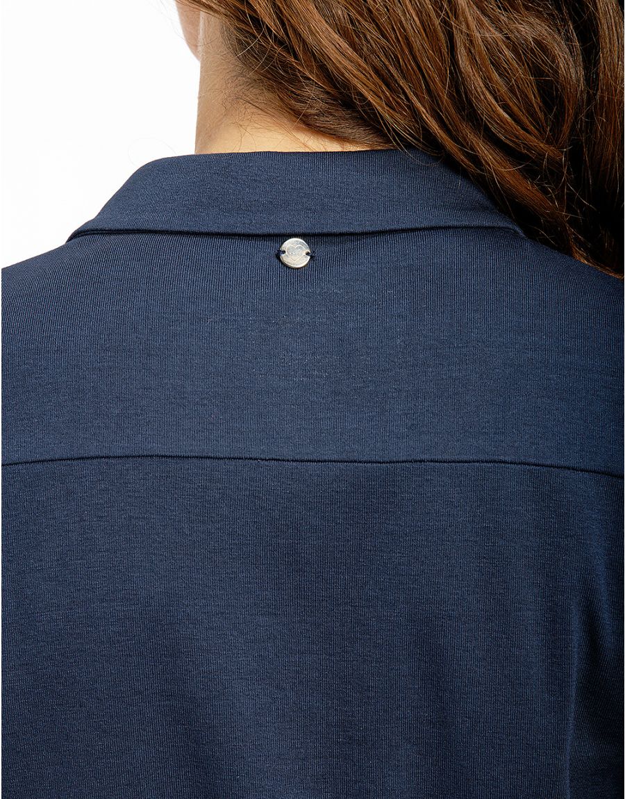 Polo bleu coton modal