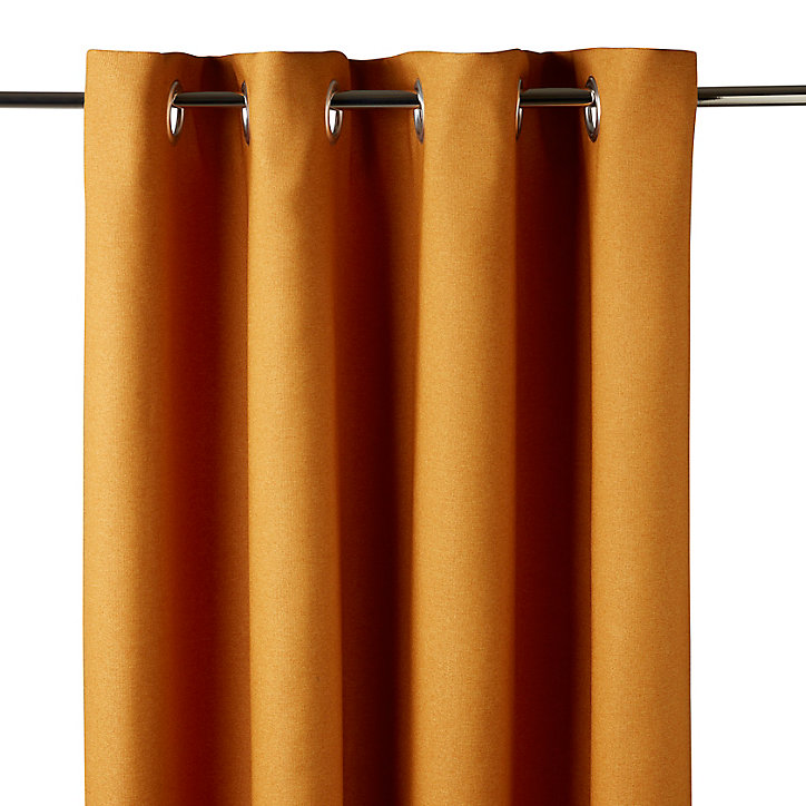Rideau uni Milone 260 x 140 cm GoodHome jaune moutarde