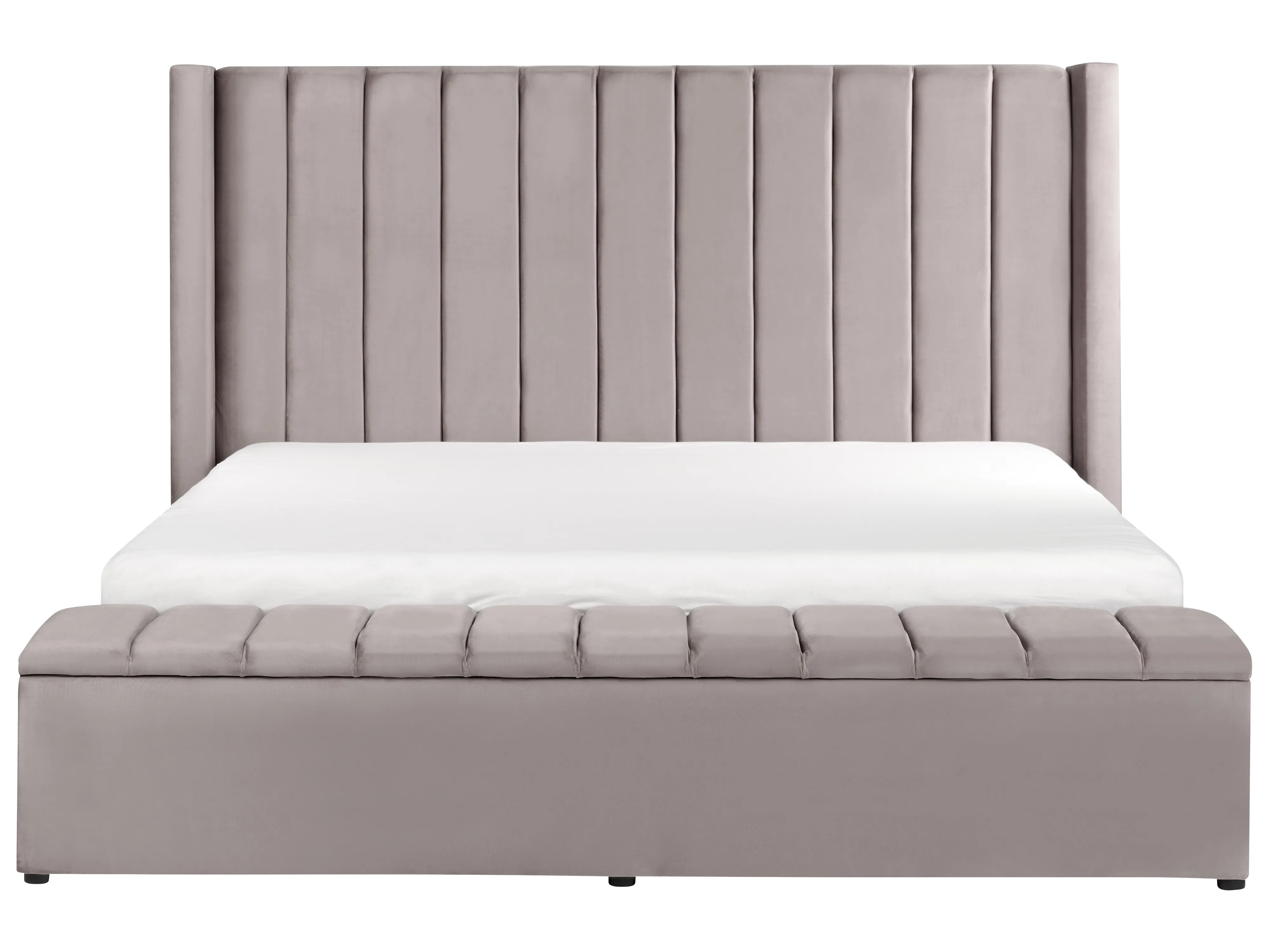 Bed met opbergbankje Fluweel NOYERS 180 x 200 cm Grijs