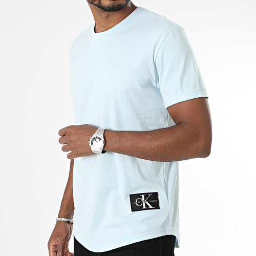 Tee Shirt Oversize Badge Round 3482 Bleu Clair