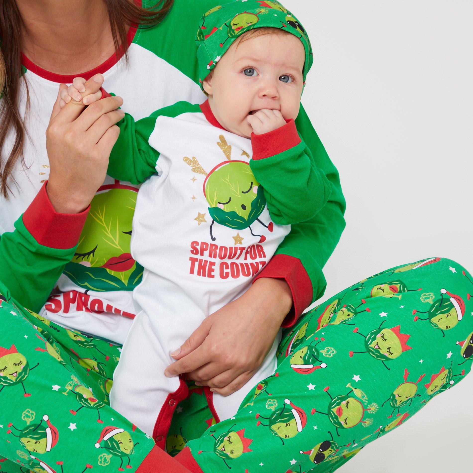 Linea Unisex Baby Family Christmas Sprout Sleepsuit