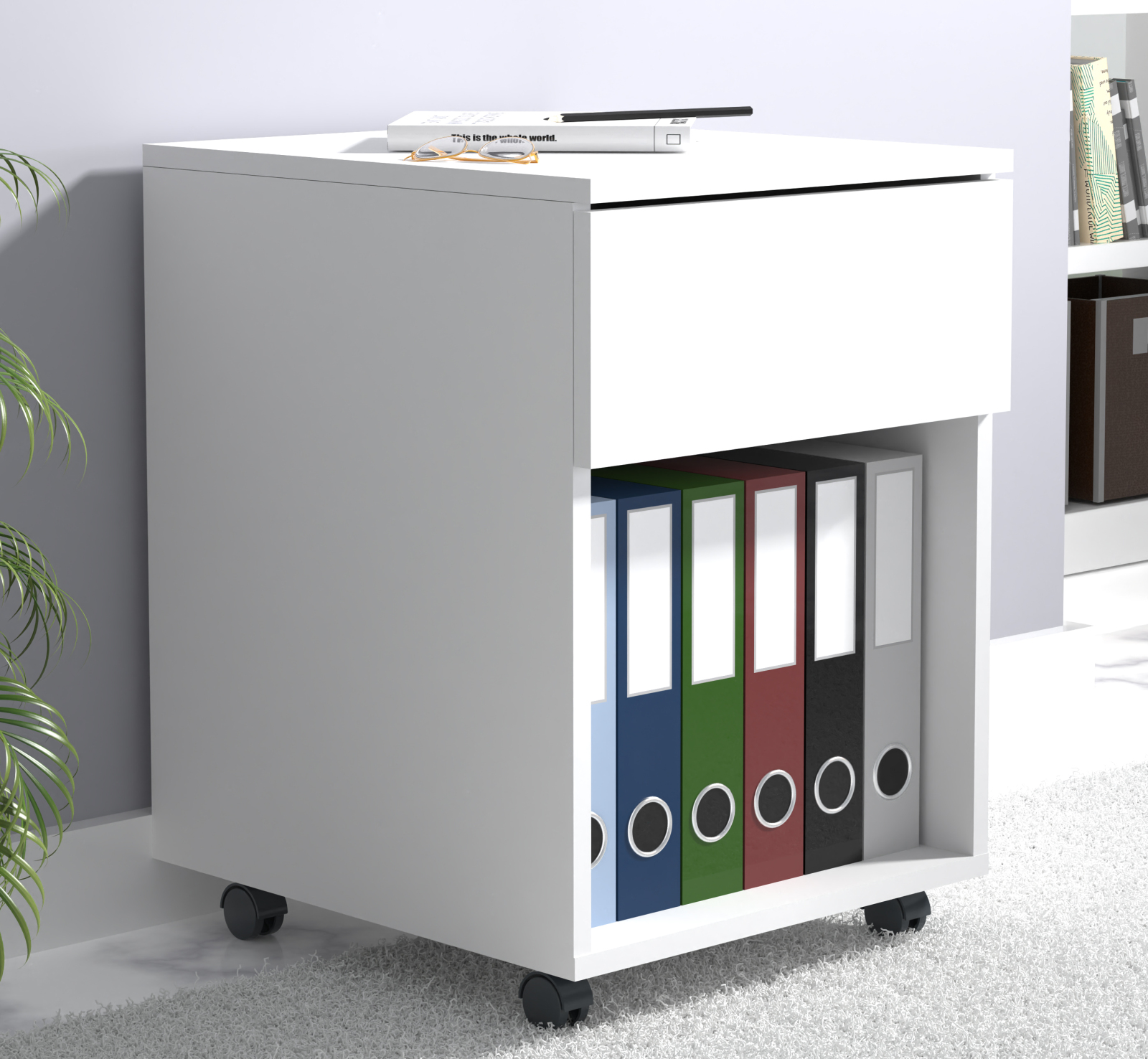 Rollcontainer DALOSA - weiß - Schublade - 39x45 cm