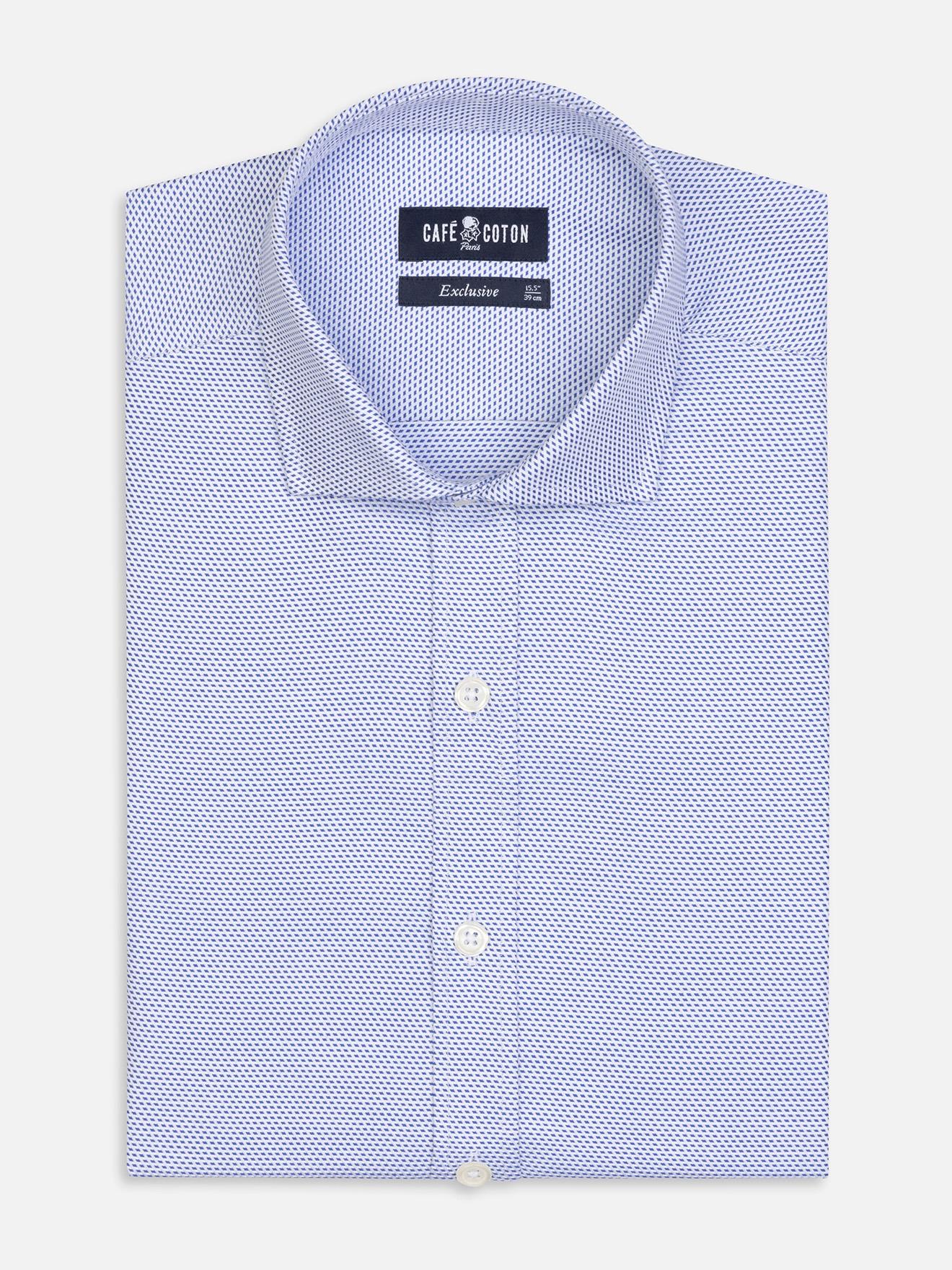 Chemise cintrée Caleb en twill bleu