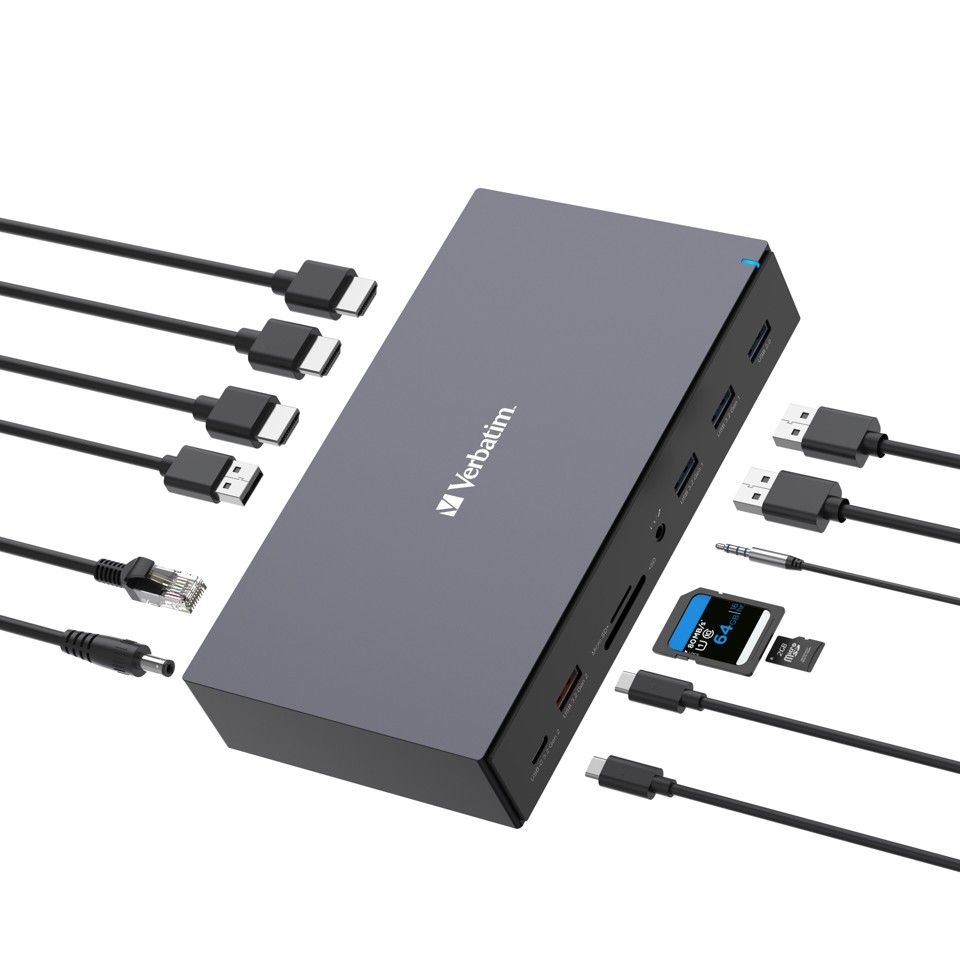Verbatim - USB-C Pro Docking Station 17 Port CDS-17