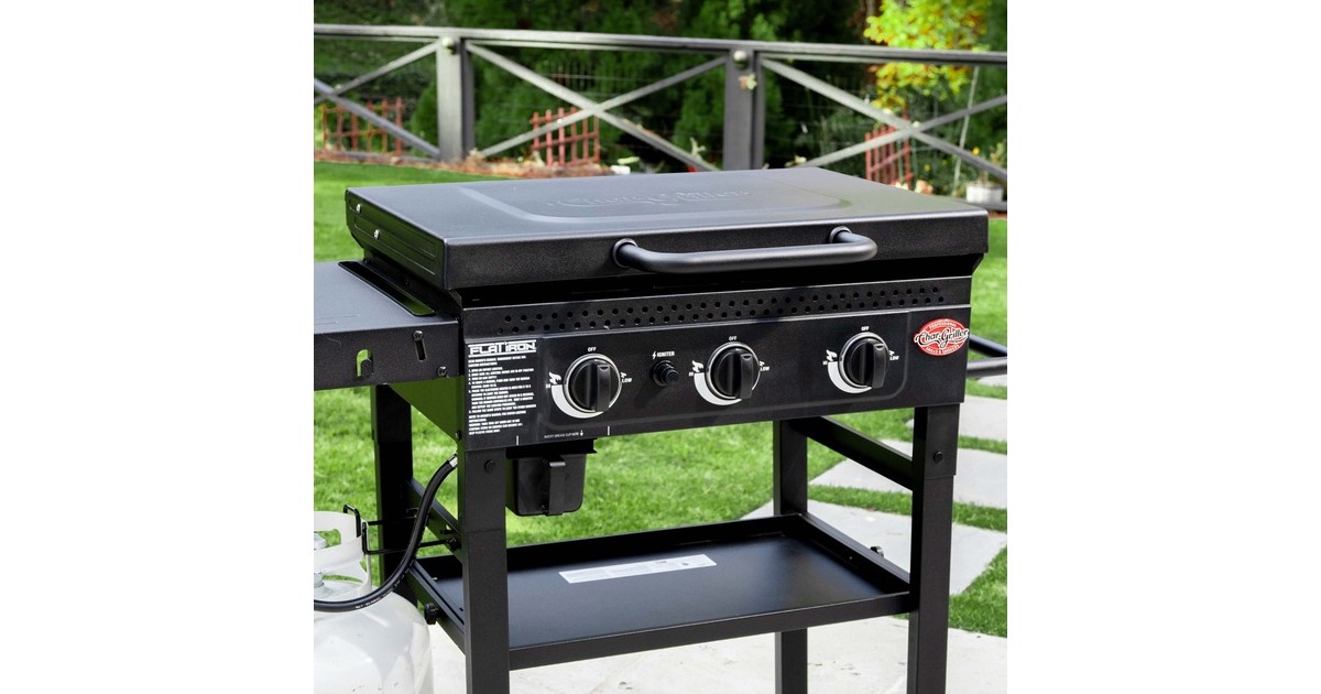 Char-Griller3-Burner Flat Iron Gas Griddle barbecue  (Zwart)
