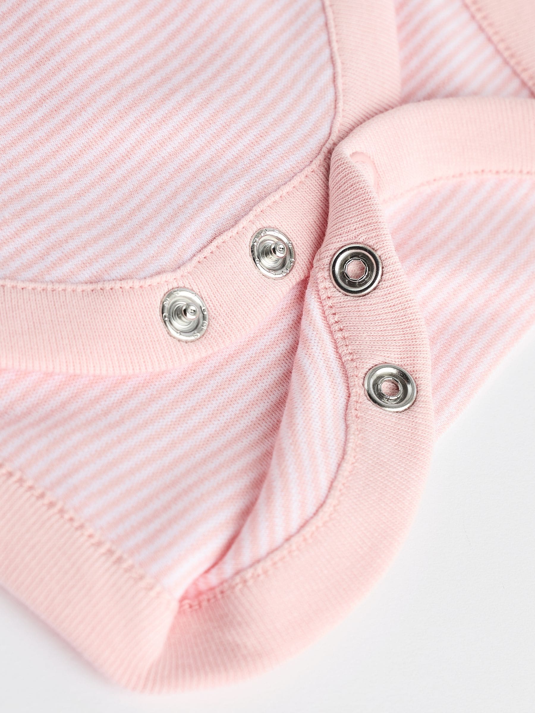 Roze met konijnen - Babyrompertjes met lange mouwen