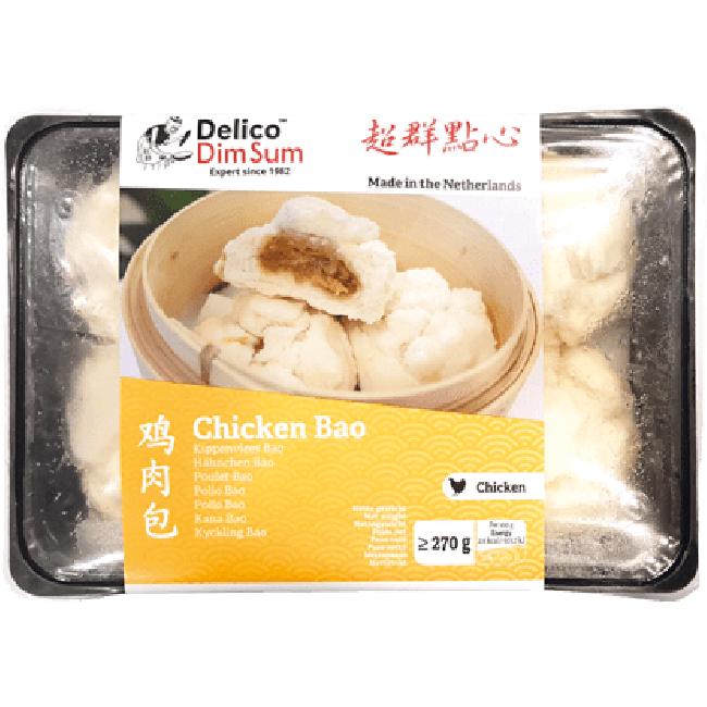 Delico Food Bevroren Gestoomde  Broodje met Kip 6st 270g