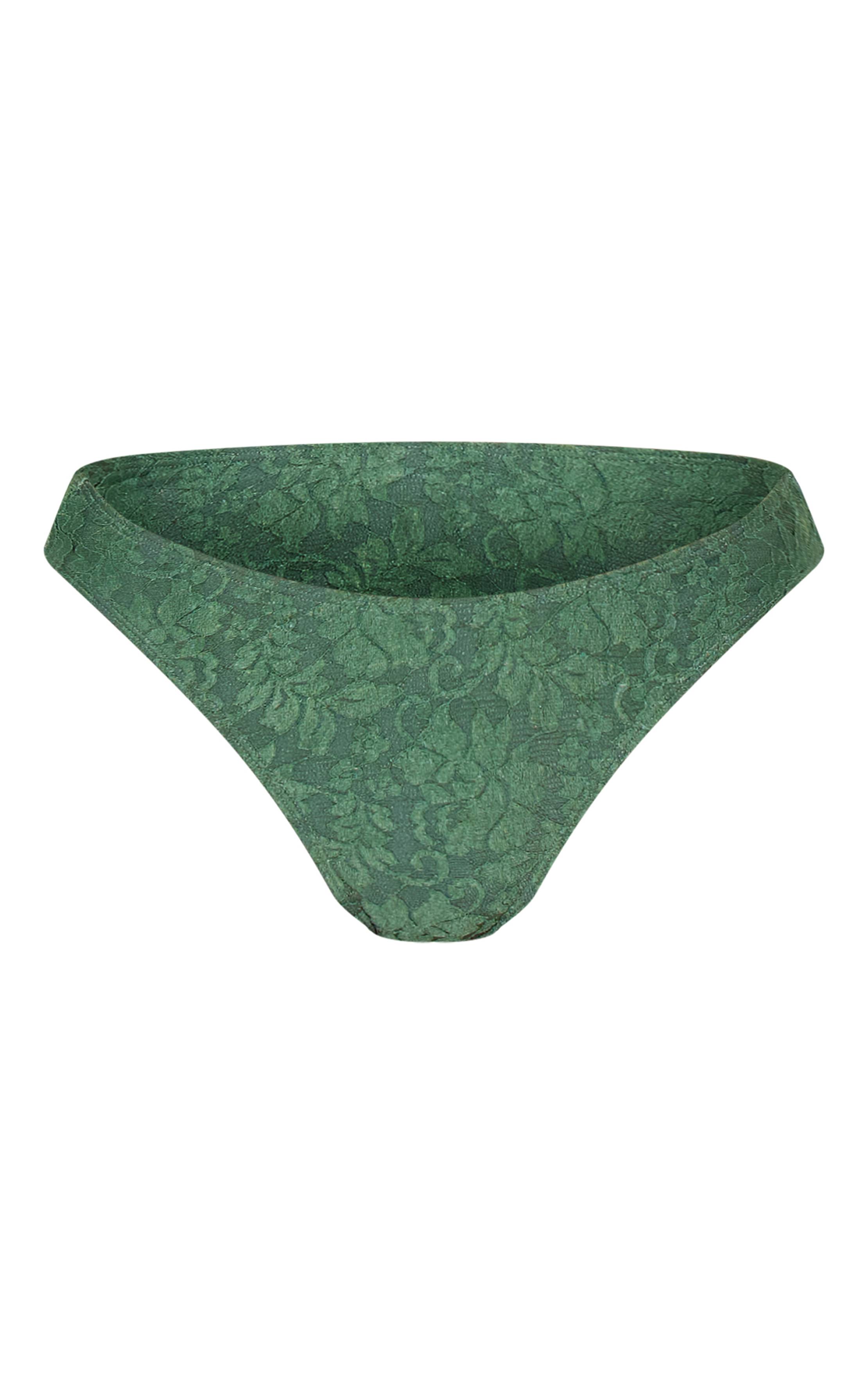 Kaki Bas De Bikini Tanga En Dentelle