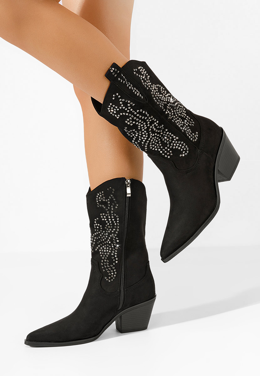 Bottes cowboy femme noires Avice