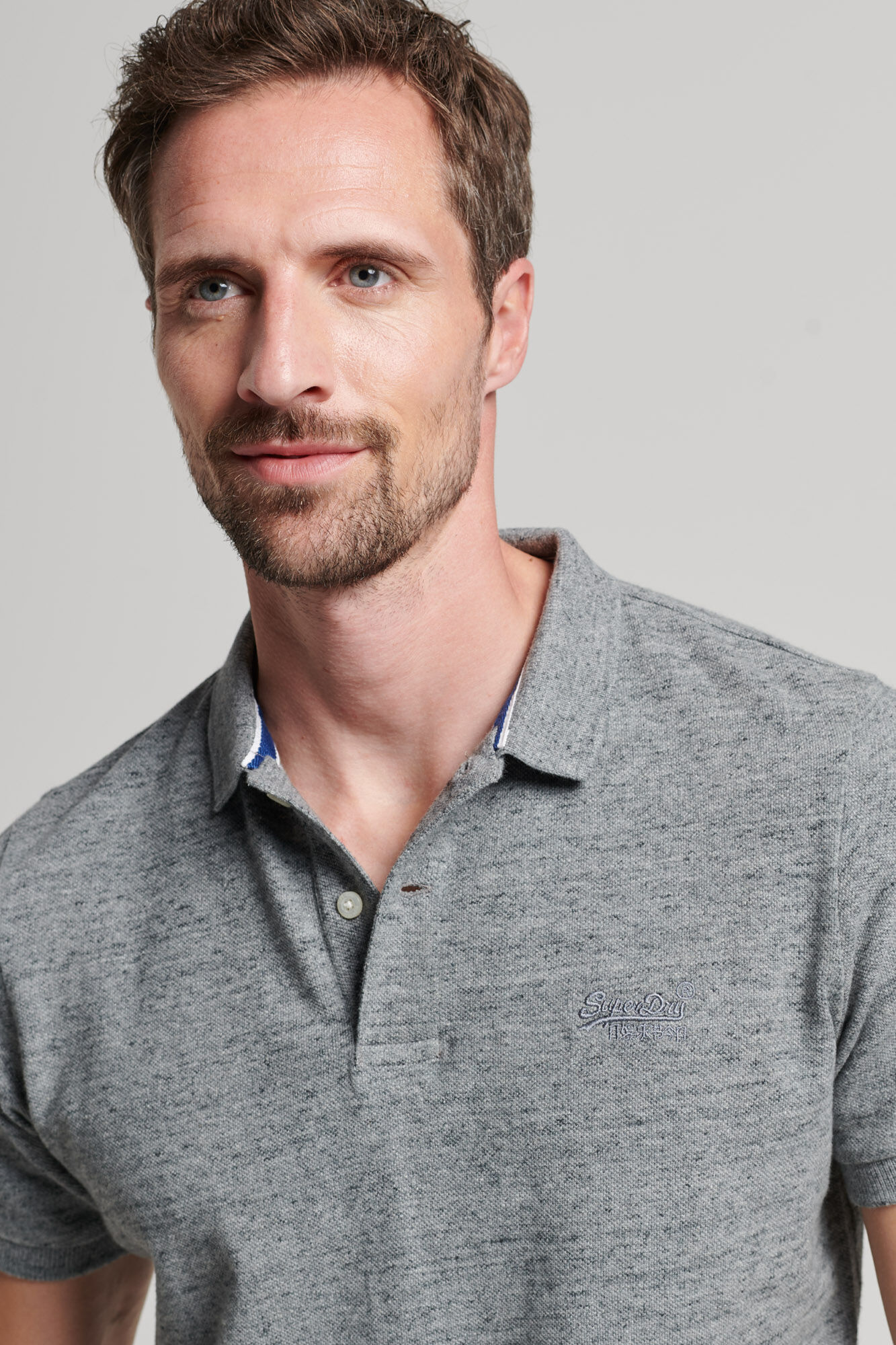 Camisa polo Superdry Classic Piqué - Cinza Médio