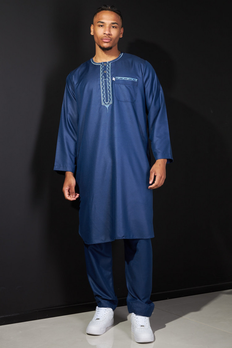 Ensemble 2 pièces qamis + pantalon bleu foncé
