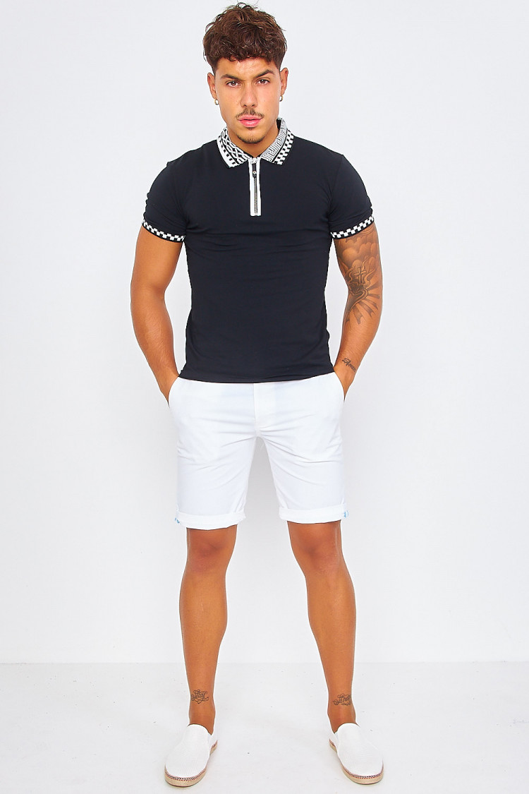 Short chino blanc uni