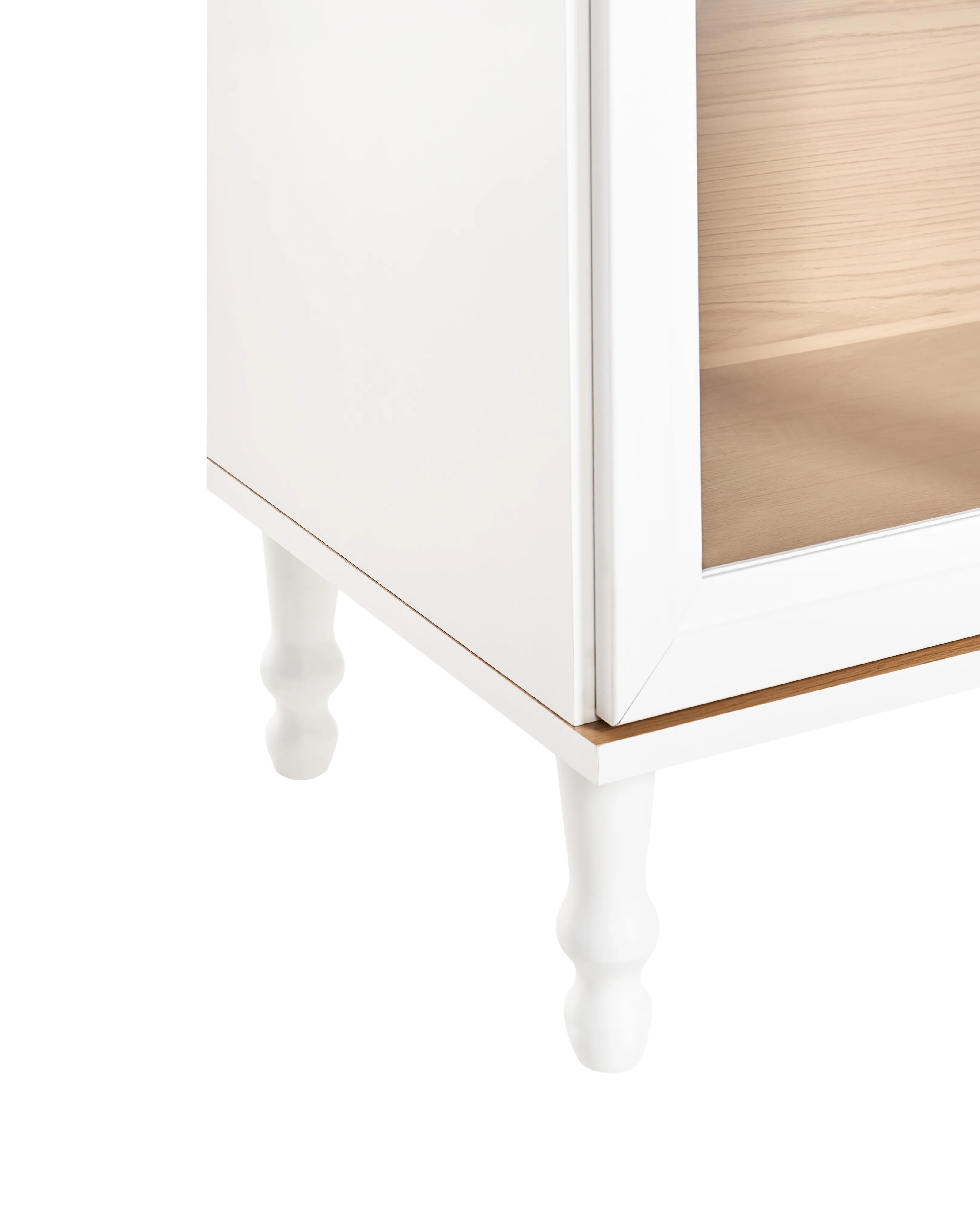 Glazen vitrinekast TINGLEDALE 80 cm Wit