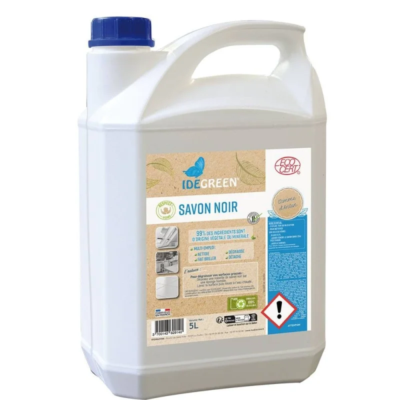 IDEGREEN - Nettoyant sol savon noir - Respect'home - 5L
