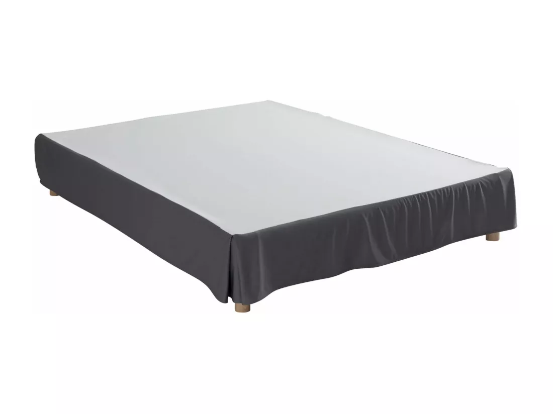 Cache-sommier intégral gris ardoise 140x190