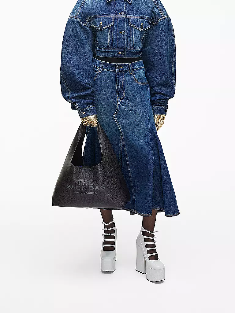 MARC JACOBS Ledertasche - Umhängetasche THE SACK BAG schwarz