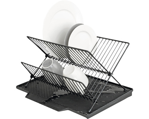 Wenko Nelia afdruipmat met standaard, zwart 54771100
