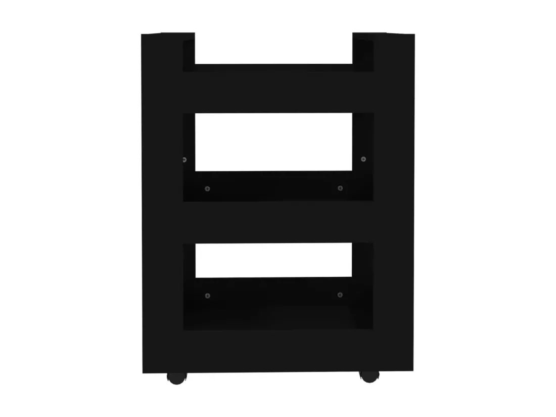 Chariot de cuisine Noir 60x45x80 cm Bois d'ingénierie