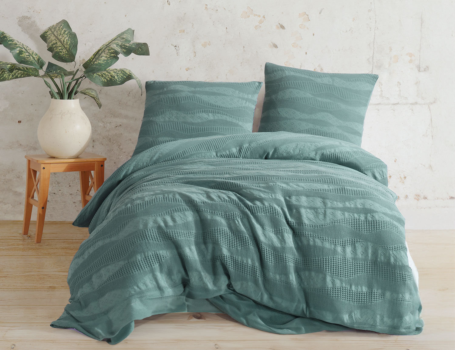 Bettwäsche mit Piqué Jacquard Muster