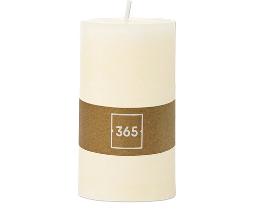 Rustieke pilaarkaars, Ø 6,8 cm, H 12 cm, paraffine, beige