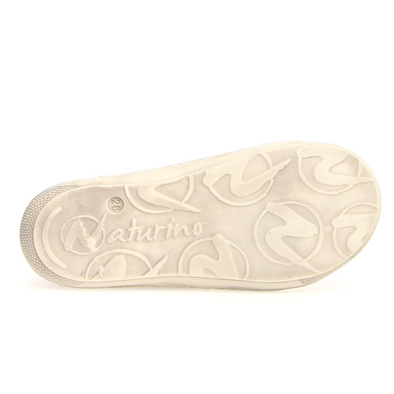 Naturino Naturino Cocoon Supersouple Velcros Suede Paille Points Argentés