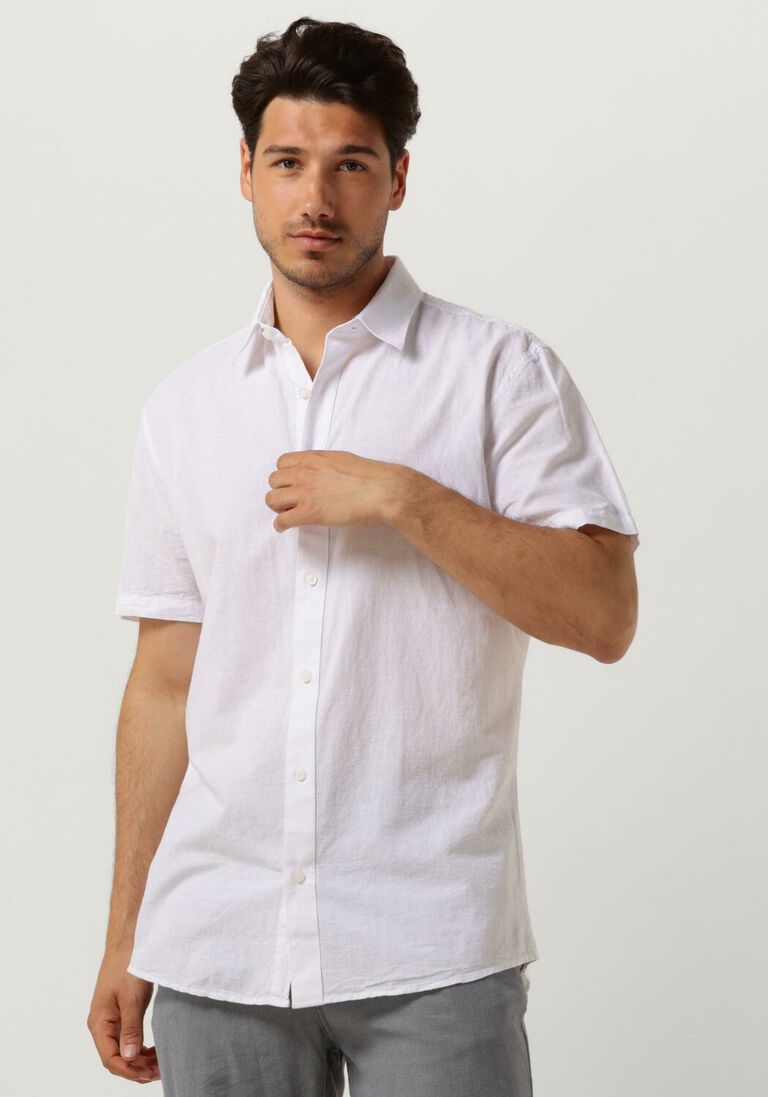 SELECTED HOMME witte selected homme casual overhemd slhslimnew-linen shirt ss classic