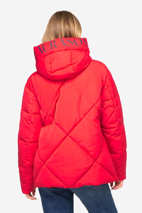 Steppjacke, Laurasøn-Kapuze, verdeckter Zipper, lange Seitenzipper