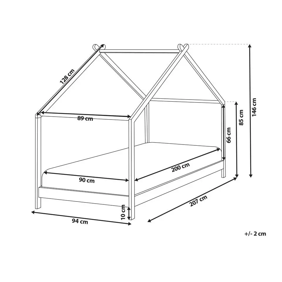ORLU - Kinderbed - Wit - 90 x 200 cm - Dennenhout