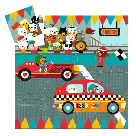 Djeco Puzzle: Rennauto, 16 Teile