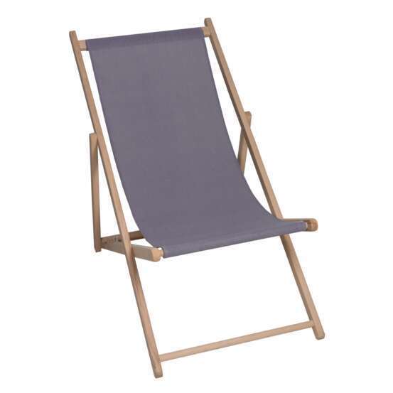 Chilienne Monte Carlo en bois et toile ardoise - 95x55x106 cm