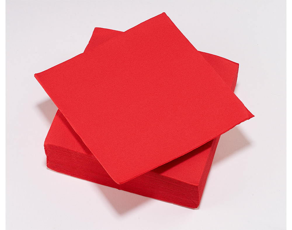 GUARDANAPO FOLHA DUPLA ACTUEL VERMELHO 38X38CM PACK 50 UNIDADES