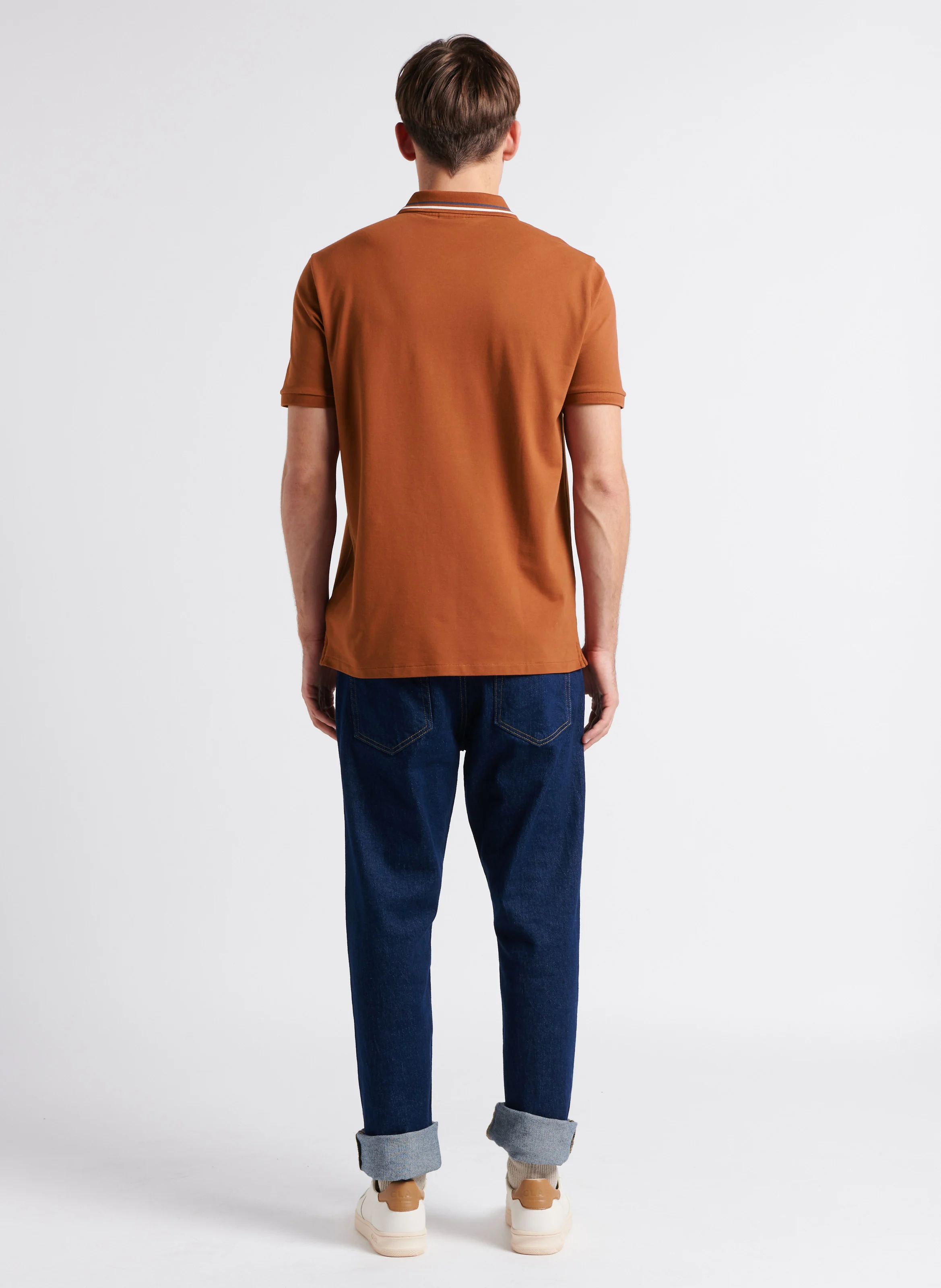 Polo droit en coton organique mélangé | Rouge