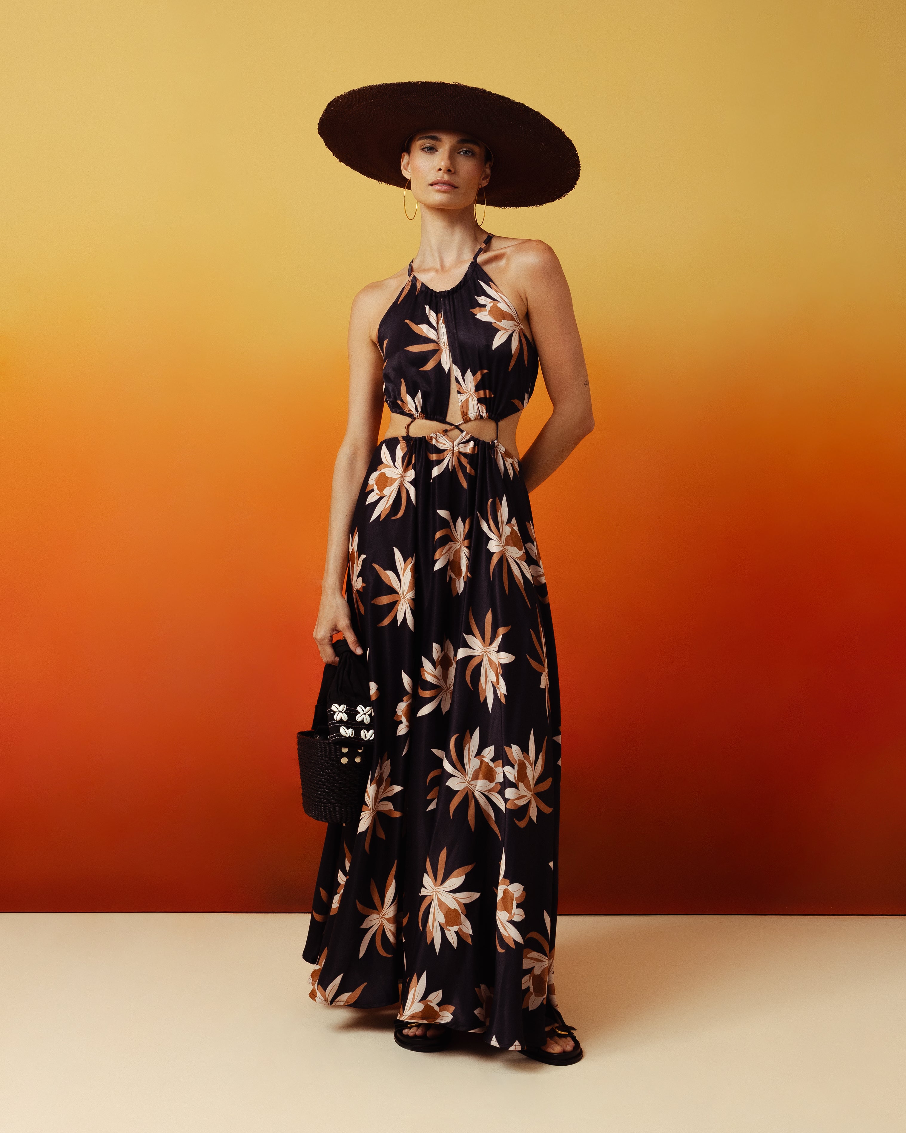Robe maxi découpée