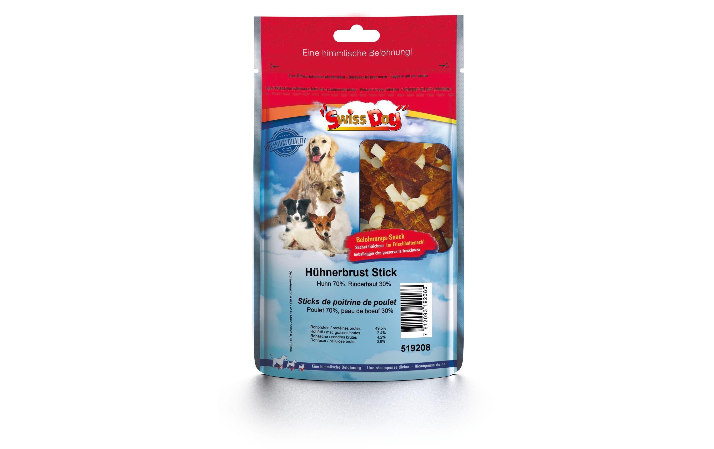 Kausnack Hühnerbrust Stick, 7 cm, 130 gKauartikel für Hunde