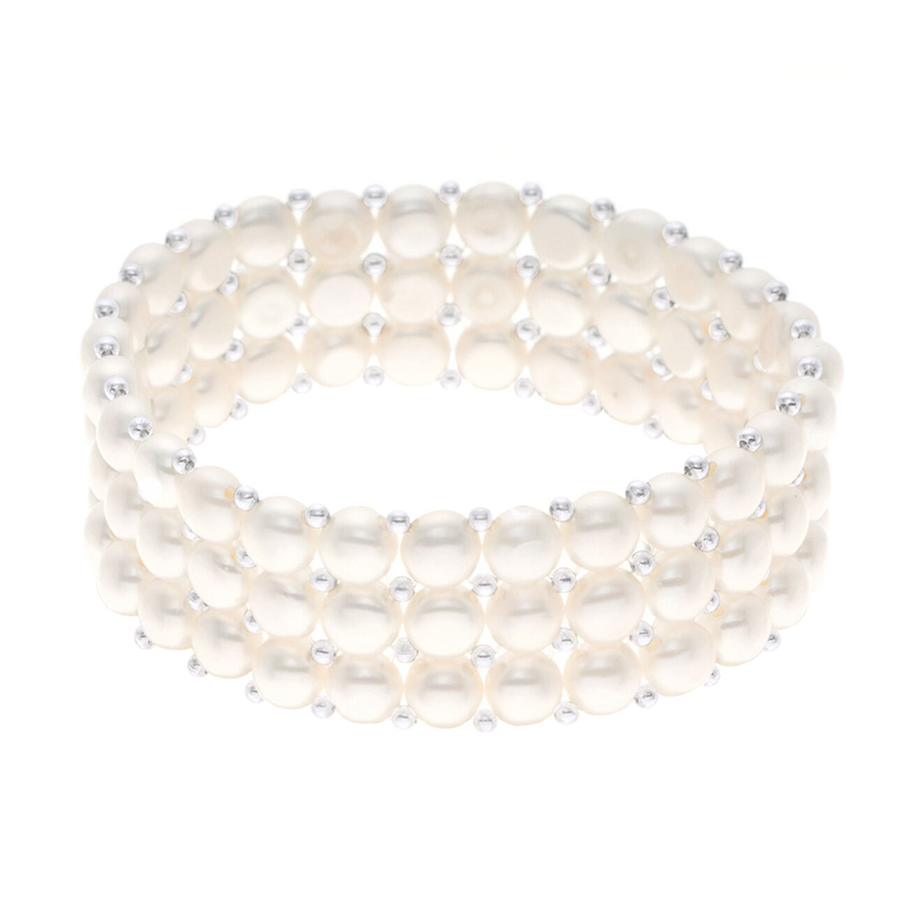 Pearl Addict Bracelet 3 rangs Perles d'Eau Douce blanches