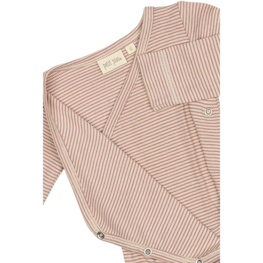 Køb Petit Piao Nostalgic Rose/Dark Off White PPDian Body L/S Fold Over Stripe NOOS