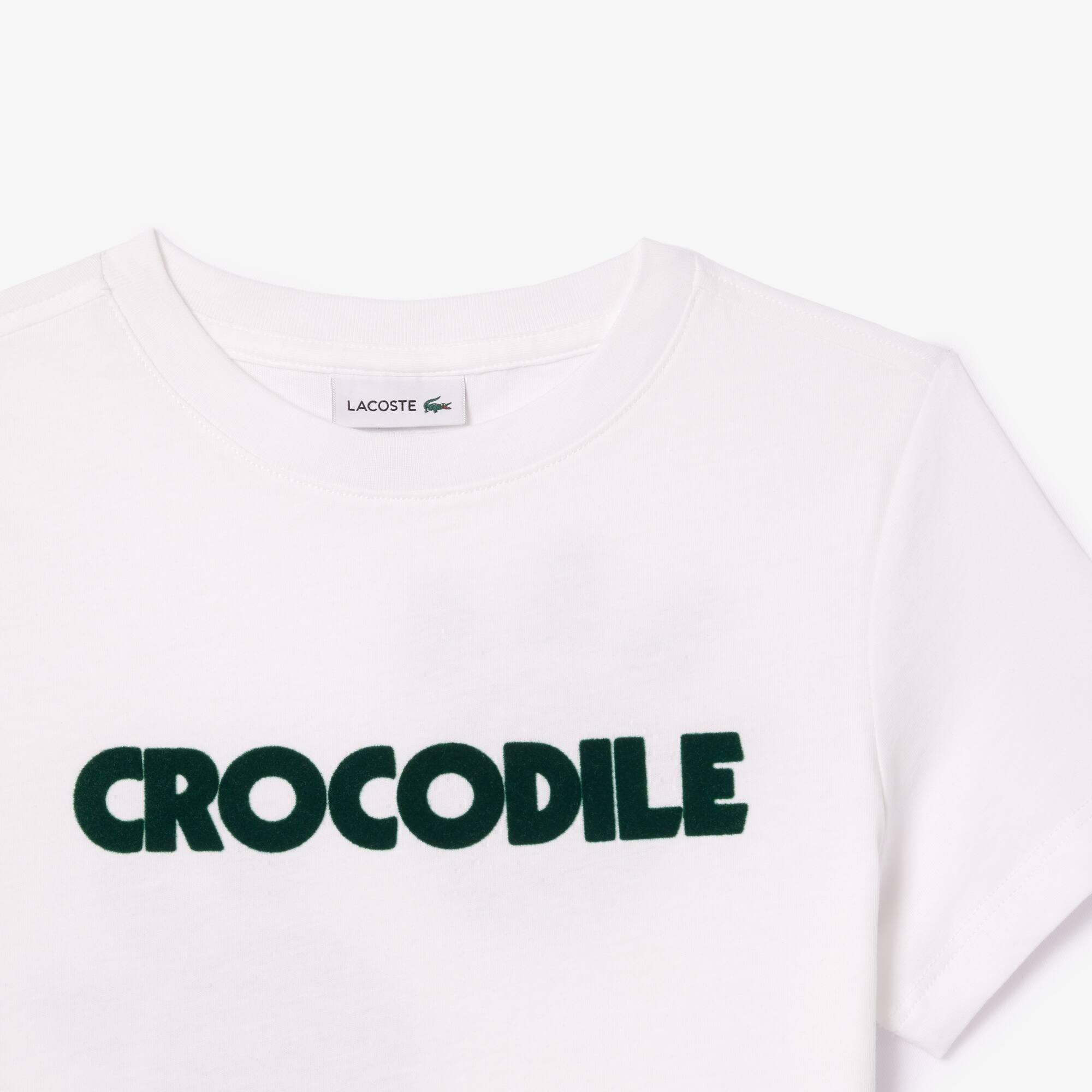 T-Shirt aus Baumwolle mit Croc-Aufdruck T-Shirts & Hemden - Weiss - Lacoste - Kinder