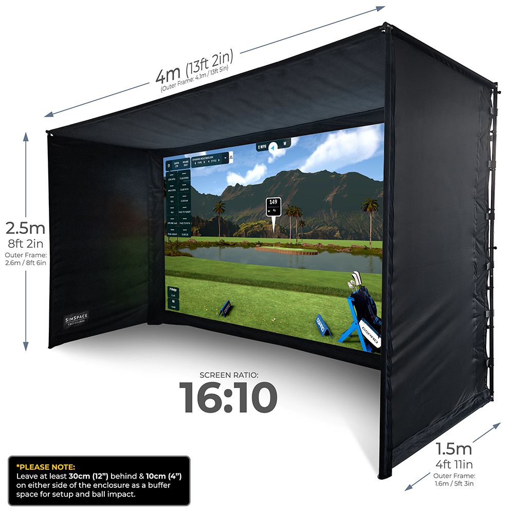 Golfvegger og Impact Screen til hjemmesimulator