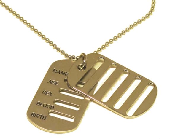 Sølvfarget kjede Dog Tag