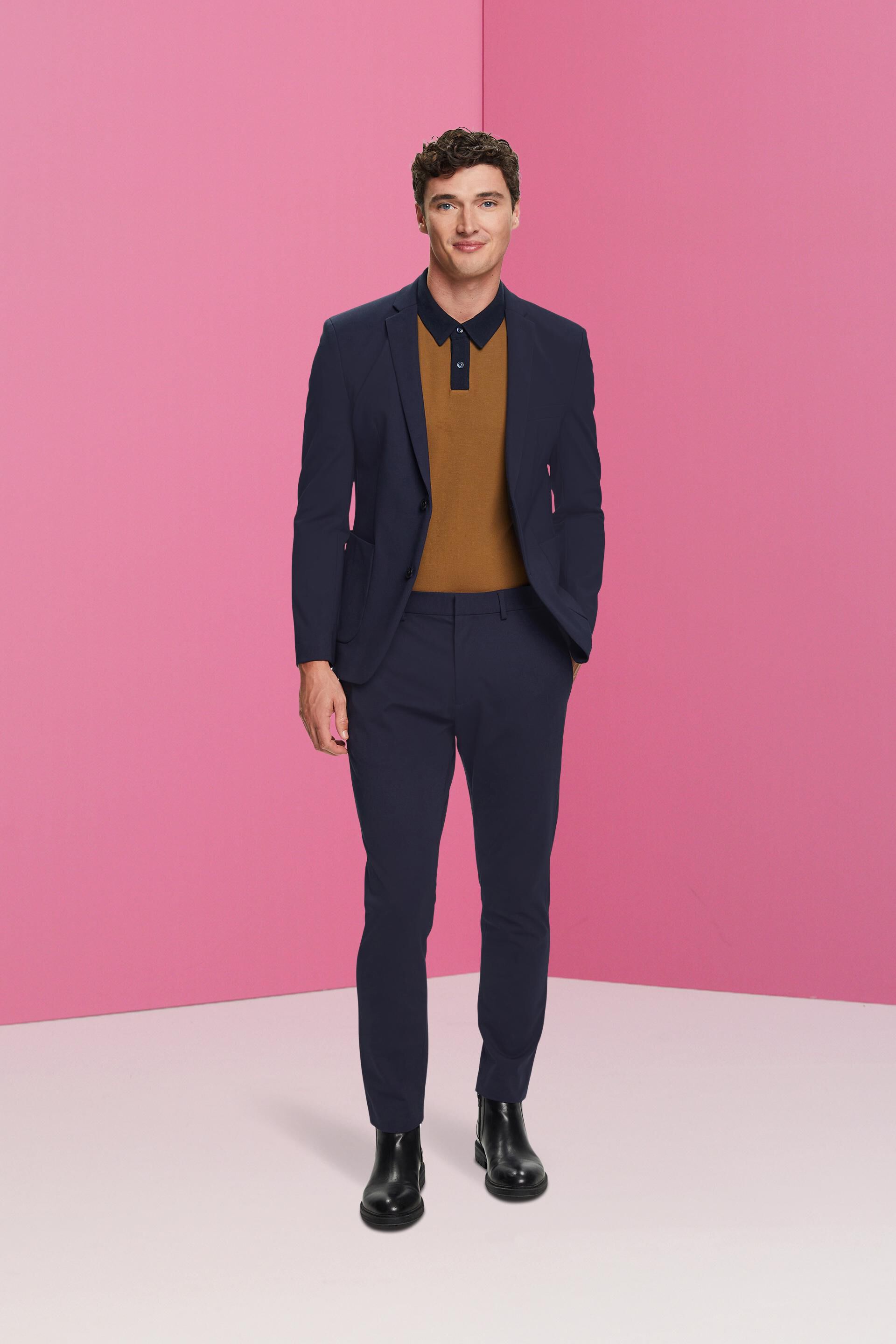 Blazer en jersey de maille piquée à boutonnage droit