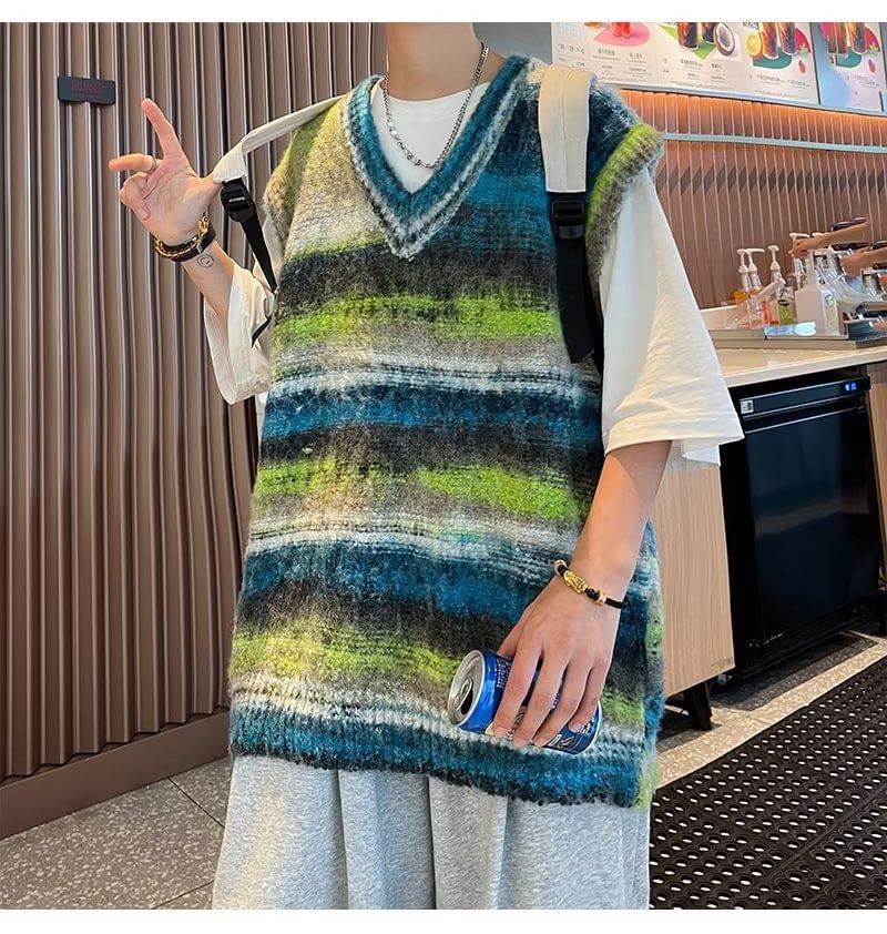 farrahces - V-hals Melange Trui Vest