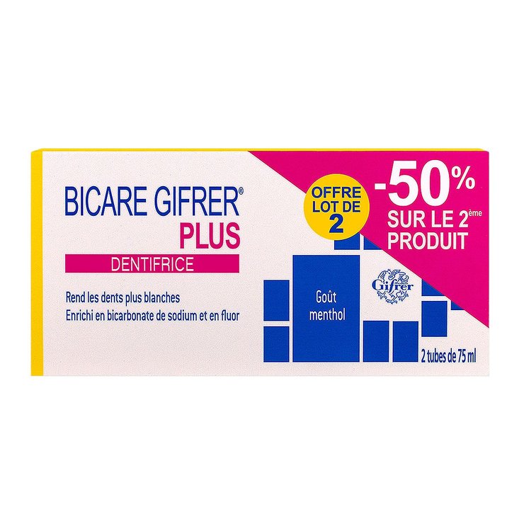Bicare Plus dentifrice 2x75ml (-50% sur le 2ème produit)